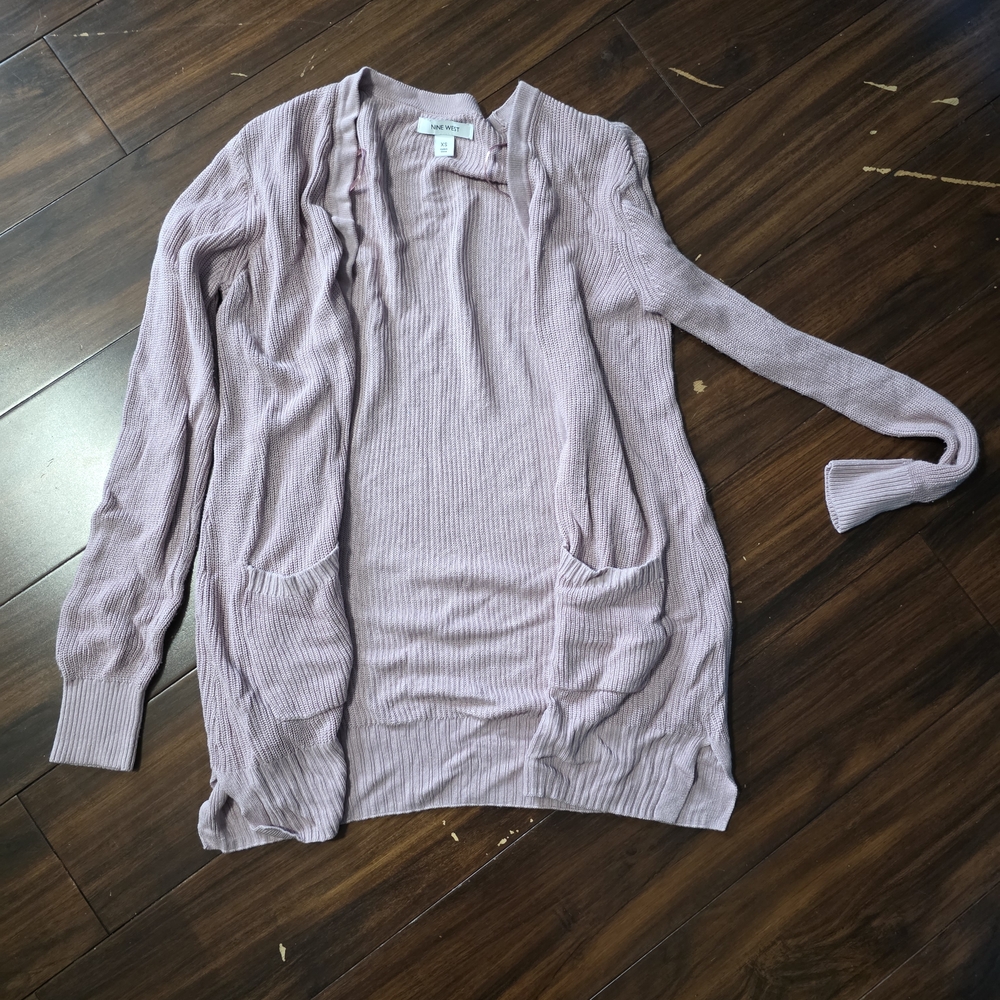 Nine West Light Purple Ribbed Cardigan